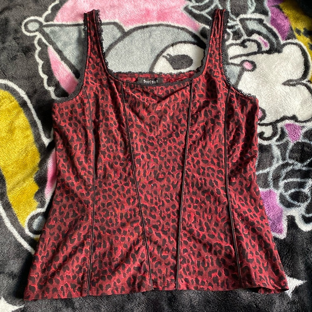 White House black market animal print top emo scene mall goth